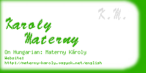 karoly materny business card