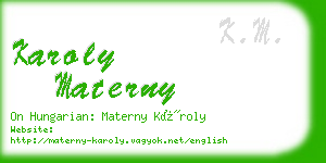 karoly materny business card